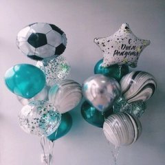 Композиция из шаров "С др, футбол и тиффани"