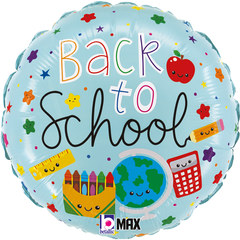 Фольгированный круг "Снова в школу (Back to school)"