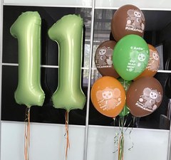 Композиция из шаров "На 11 лет с Чебурашкой"
