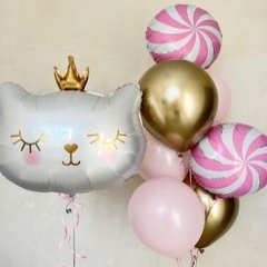 Композиция из шаров "Кошечка и леденцы"
