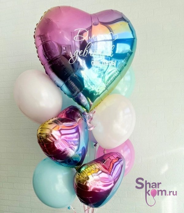 Фонтан из шаров "Большое сердце"