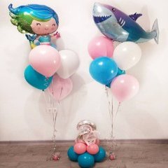Композиция из шаров "Акула и русалка"