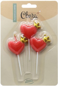 Свечи "Сердце и золотая корона", 3 шт.