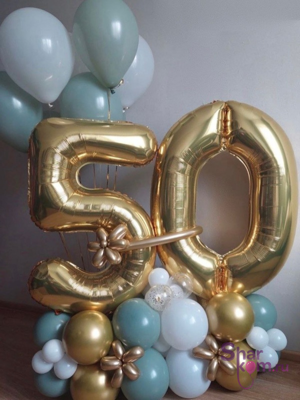 Композиция из шаров "Стойки на 50 лет"
