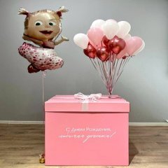 Коробка с шарами Сюрприз "С днем рождения, доченька"