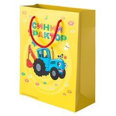 Подарочный пакет "Синий трактор" желтый