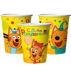 Стаканы "Три Кота. Веселый ДР" 6шт