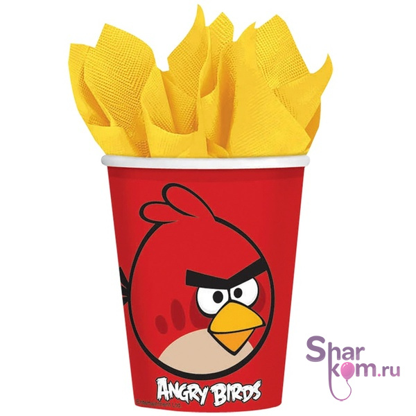 Стаканы "Энгри Бердс (Angry Birds)" красный, 8шт