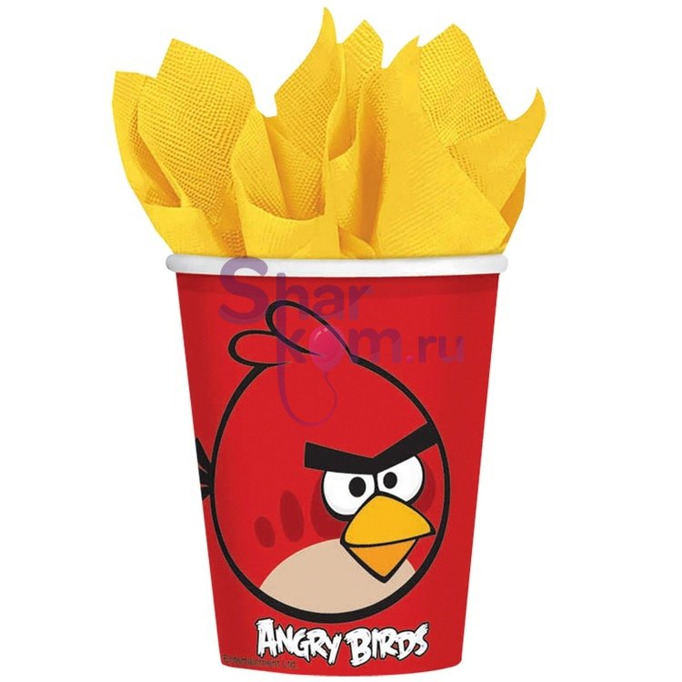 Стаканы "Angry Birds" красный, 8шт