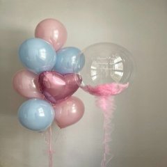 Композиция из шаров "Любимой" в нежных оттенках