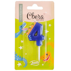 Свеча Цифра "4" Динозаврик