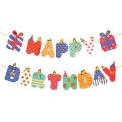 Гирлянда "С ДР" (Happy Birthday) Веселые буквы,180см