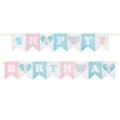 Гирлянда на ДР (Happy Birthday) Голубой/Розовый