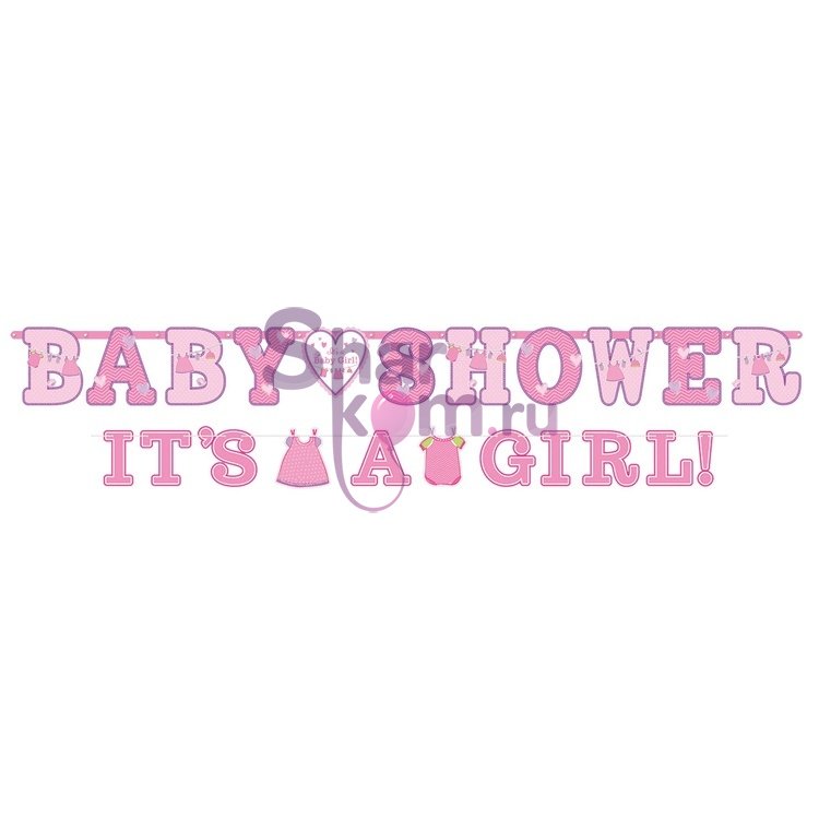 Гирлянда "Baby Shower Girl" 2шт, 4,2м