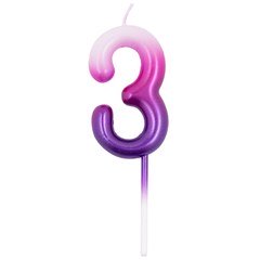 Свеча цифра "3" (розов/фиолет)