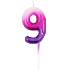 Свеча цифра "9" (розов/фиолет)