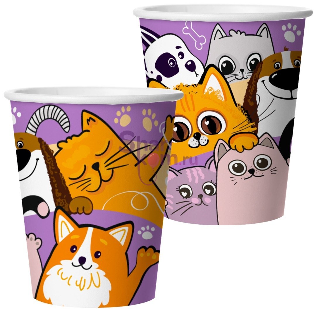 Стаканы  "Кошечки Собачки", 6шт