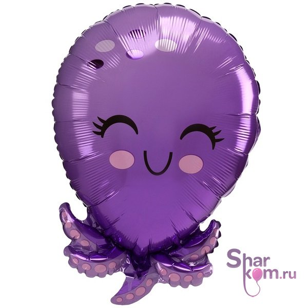 Фольгированная фигура "Осьминог фиолетовый"