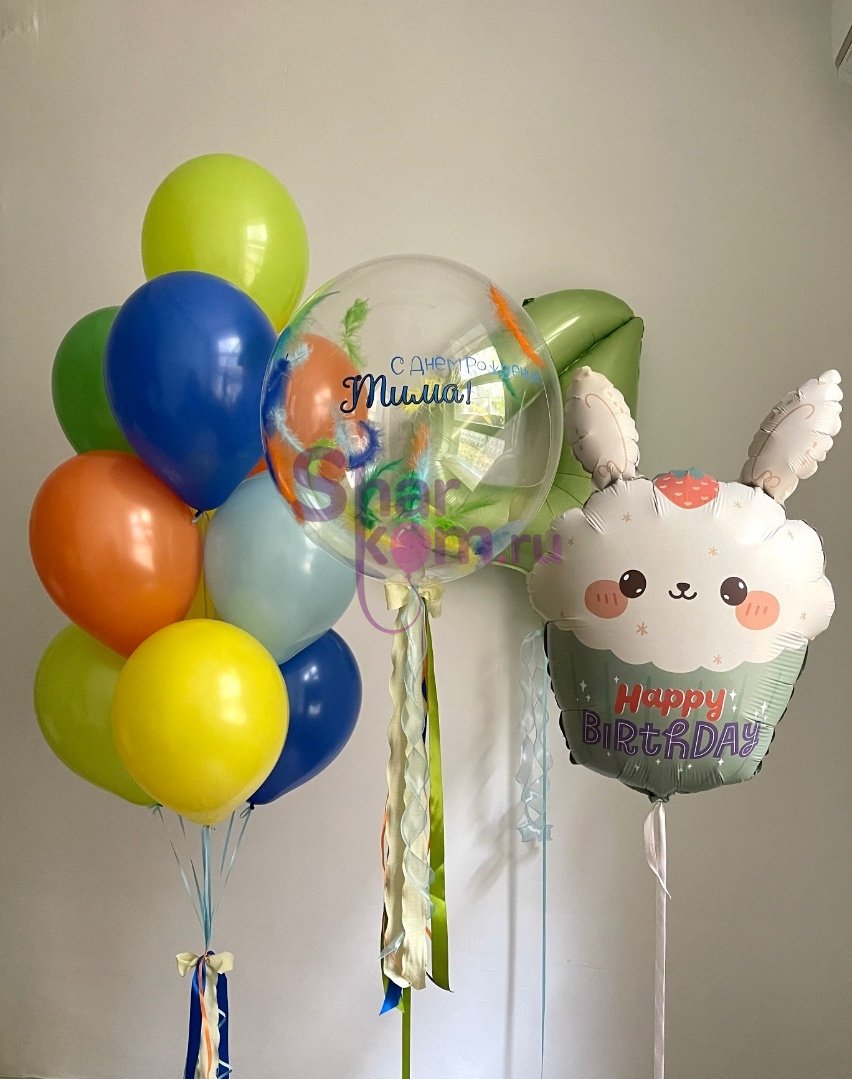 Композиция из шаров "Кексик-зайка"