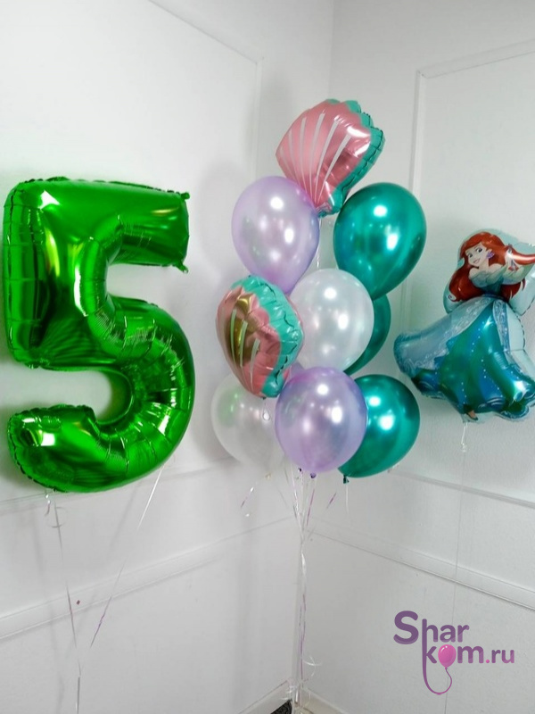 Композиция из шаров "5 лет с Ариэль"