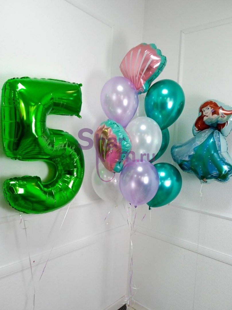 Композиция из шаров "5 лет с Ариэль"