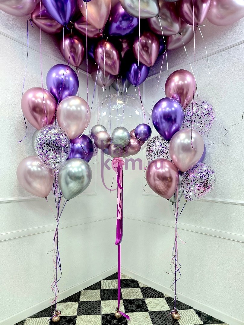 Композиция из шаров "Хромное сияние"