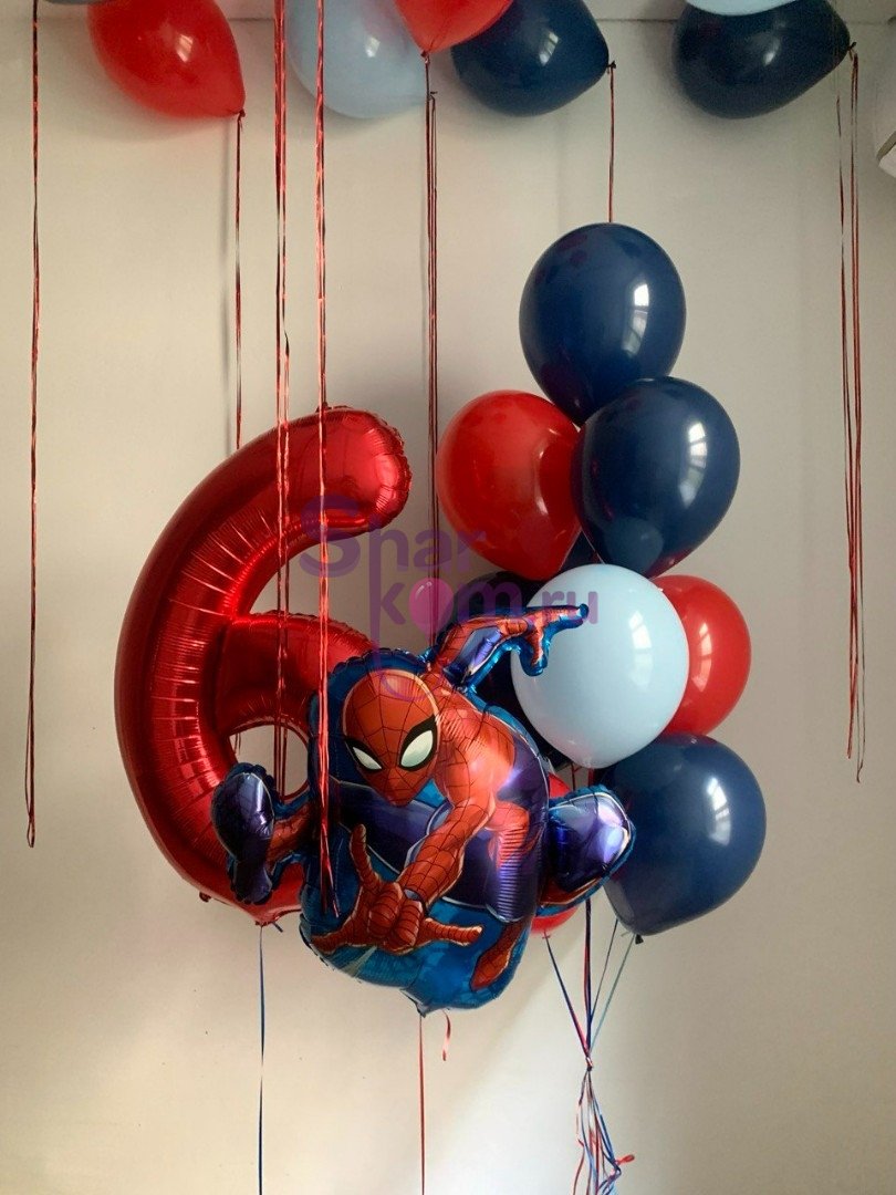 Композиция из шаров "Человек-паук спешит"