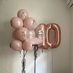 Композиция из шаров "10-летие с бантами"
