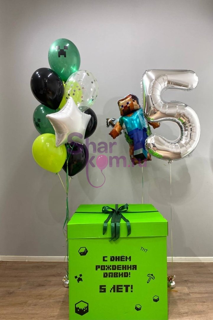 Коробка с шарами Сюрприз "Майнкрафт - жизнь"