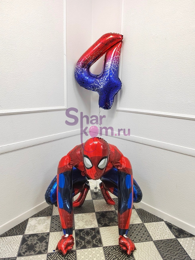 Композиция из шаров "Паучок спешит на помощь"