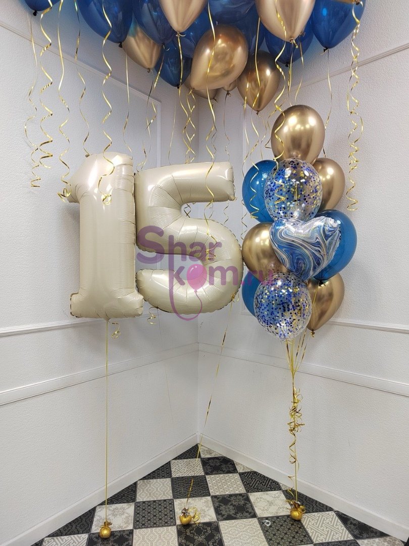 Композиция из шаров "Мрамор и хром"
