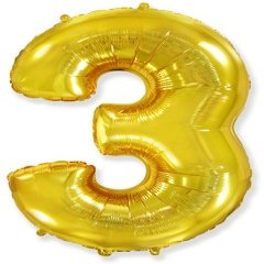 "Цифра 3" золотая