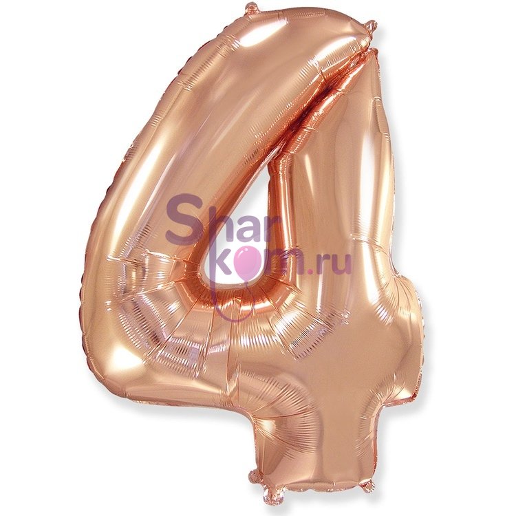 "Цифра 4" розовое золото