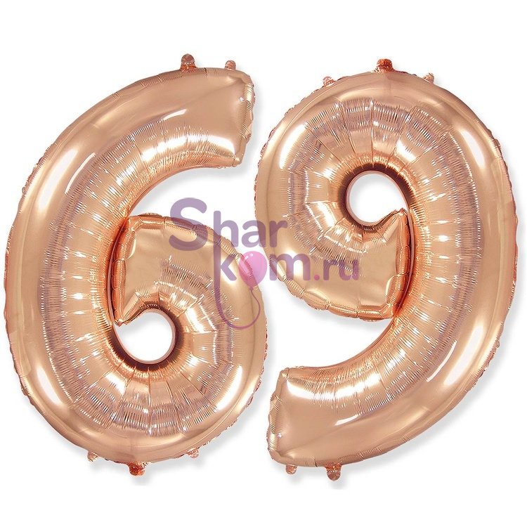 "Цифра 6" розовое золото