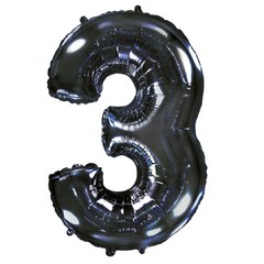 "Цифра 3" черный хром