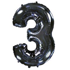 "Цифра 3" черный хром