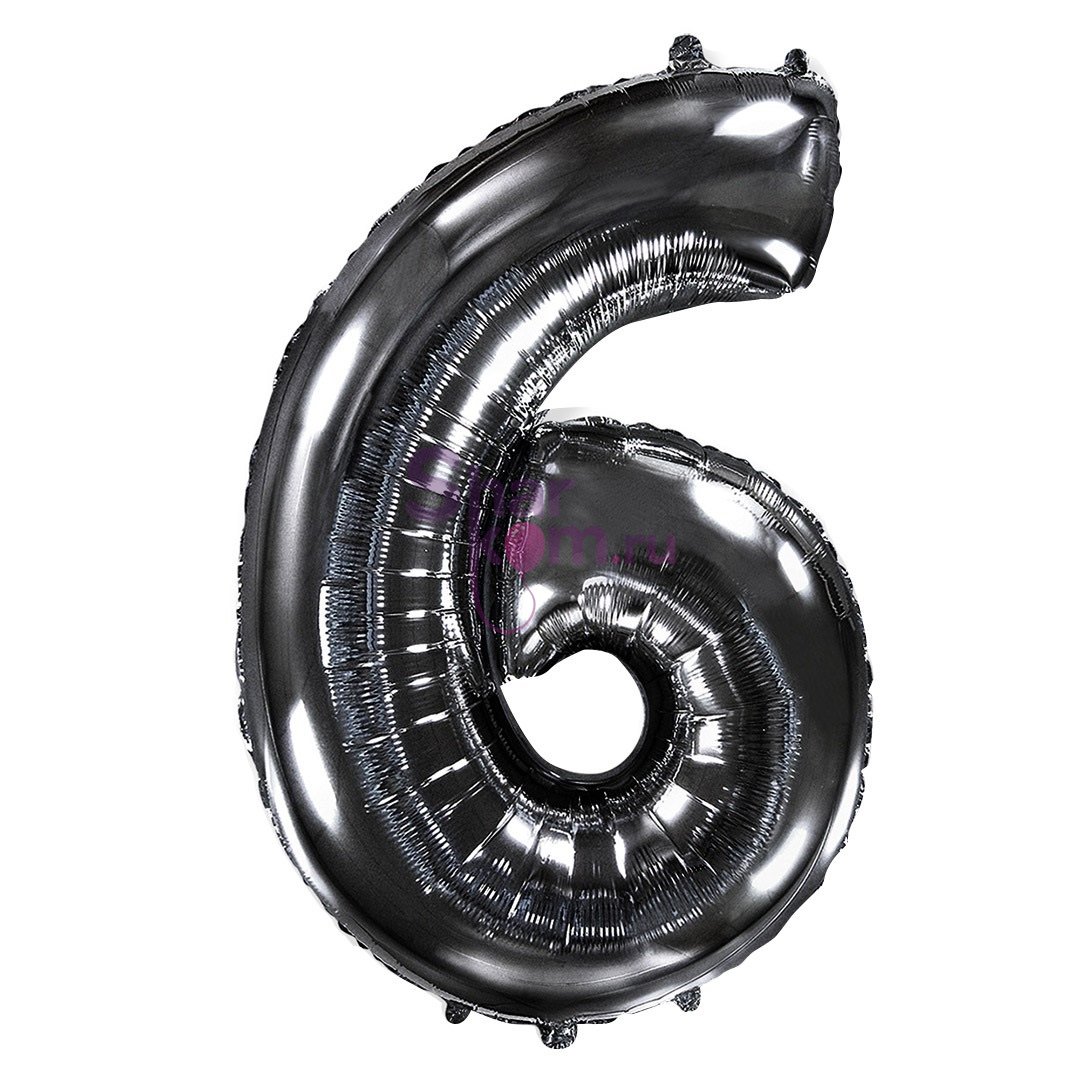 "Цифра 6" черный хром