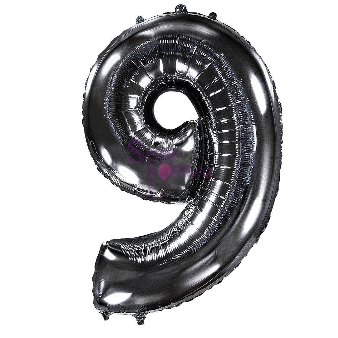 "Цифра 9" черный хром