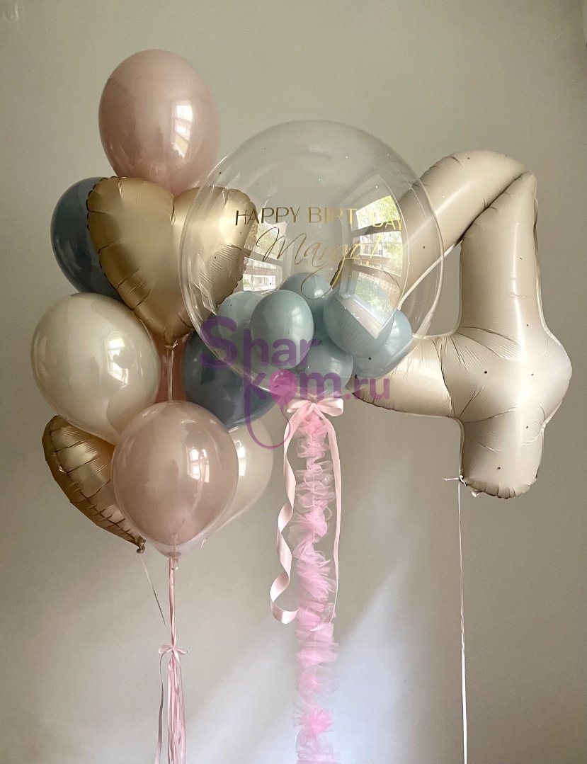 Композиция из шаров "Стеклянная четверка"