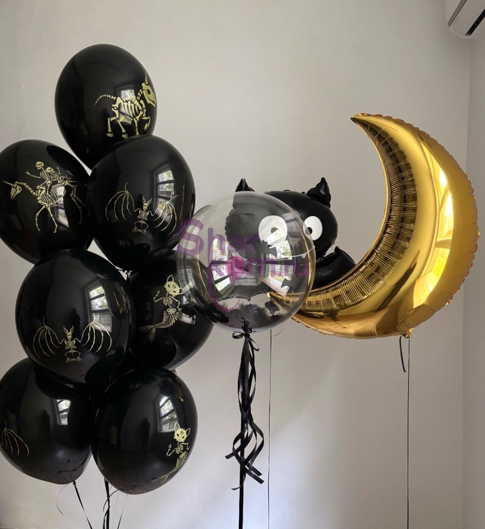 Композиция из шаров "Летучая мышка"