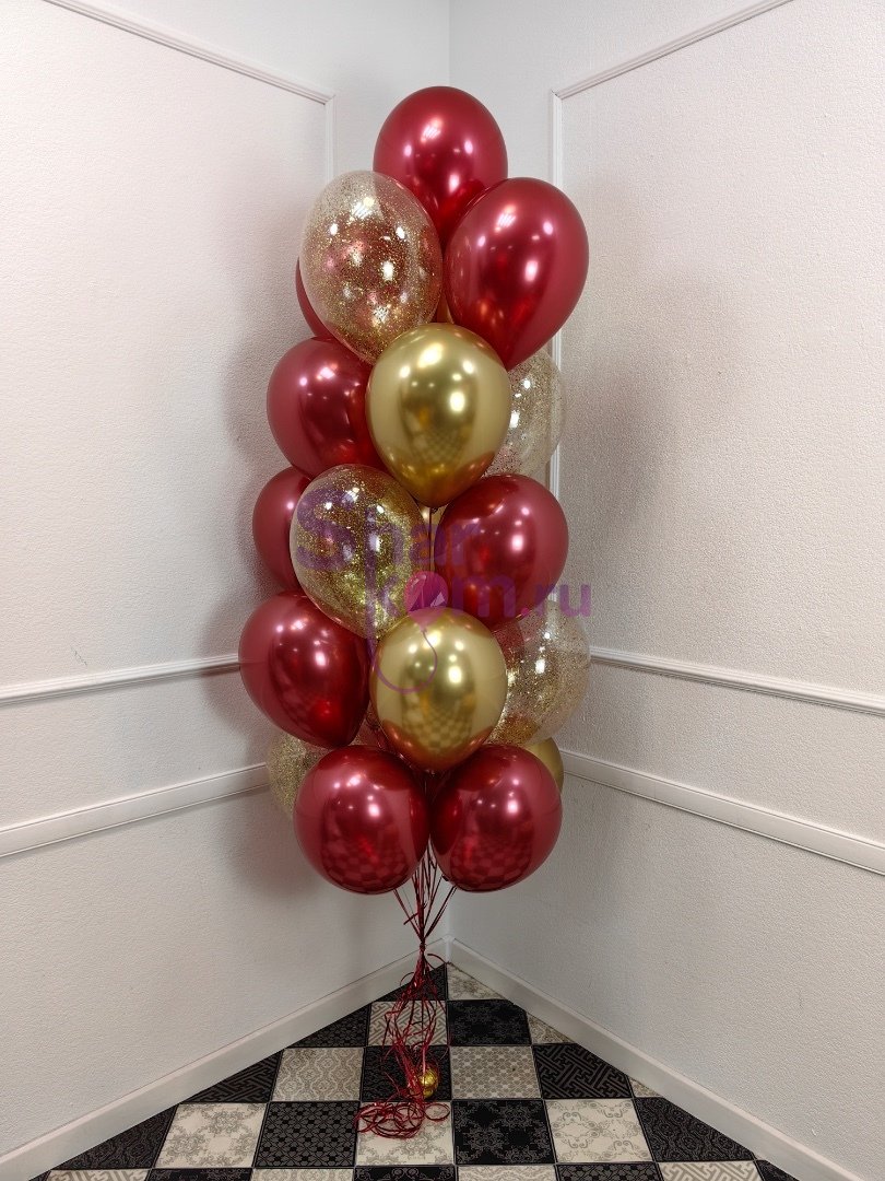 Фонтан из шаров "Красно-золотой"