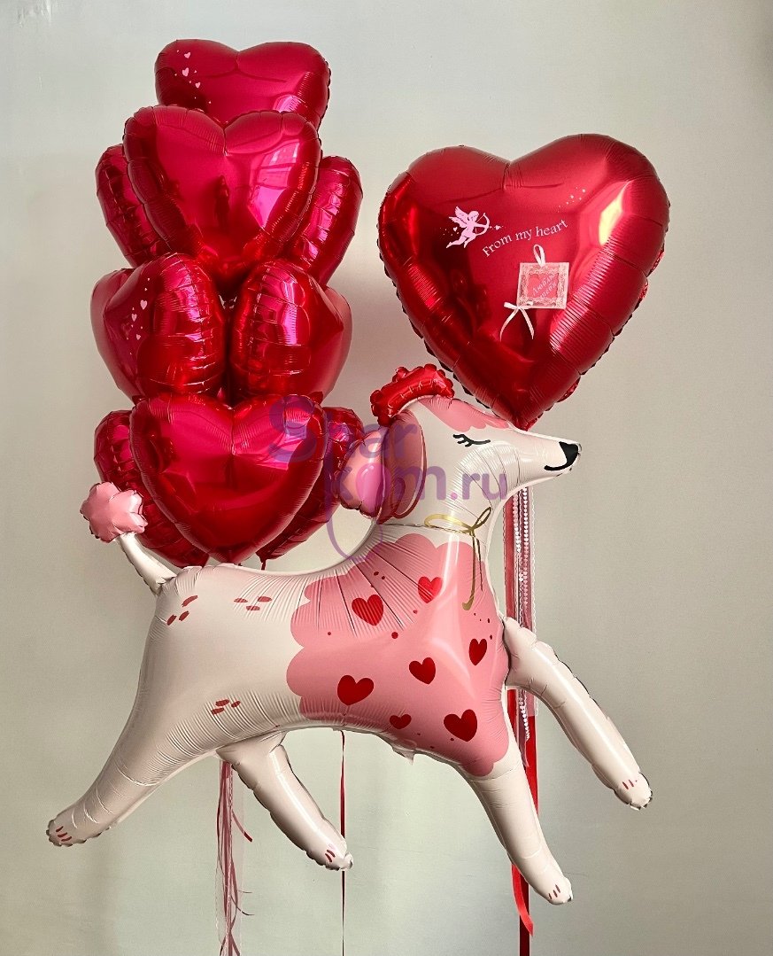 Композиция из шаров "Милый пудель!"