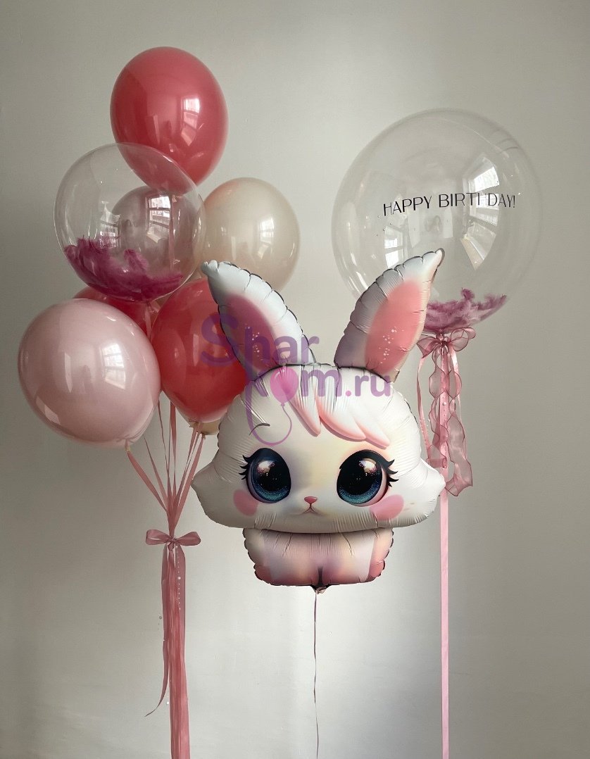 Композиция из шаров «Зефирная зайка»