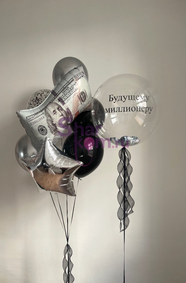 Композиция из шаров «Будущему миллионеру»