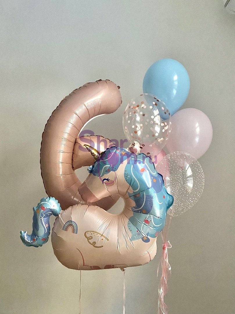 Композиция из шаров «Твой волшебный единорог»