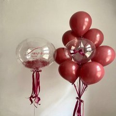 Композиция из шаров «Сочная бургундия»