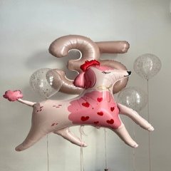 Композиция из шаров «Нежная таксочка»
