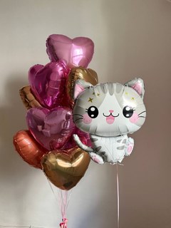 Композиция из шаров «Сердечный котик»