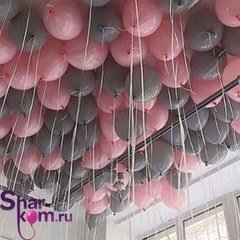 Шары под потолок "Розово-серые"