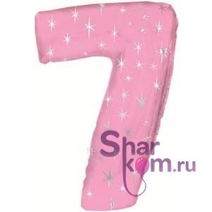 "Цифра 7" розовая со звездами